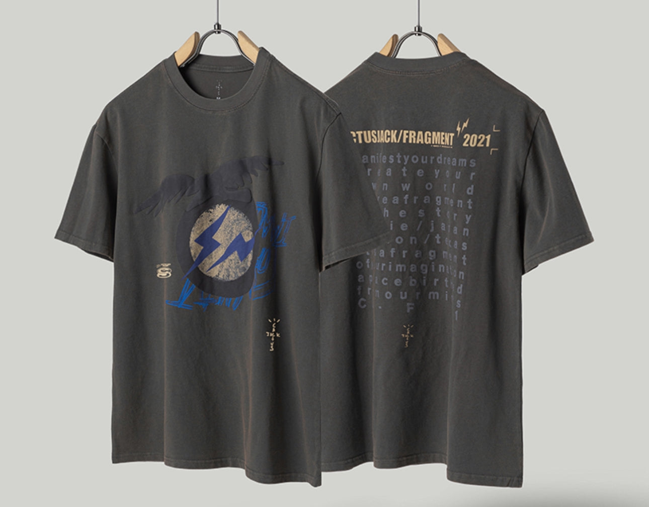 Travis Scott Cactus Jack For Fragment Create T-shirt Washed Black