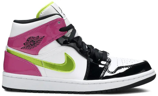 Jordan 1 Mid White Black Cyber Pink