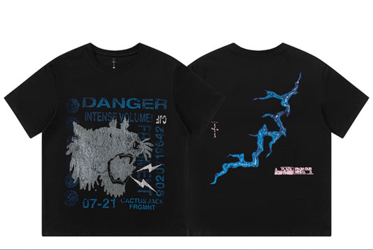 Travis Scott Cactus Jack For Fragment Danger Tee Washed Black