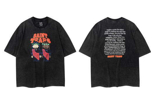 Saint Mxxxxxx x Denim Tears Purplelp T-Shirt Vintage Black