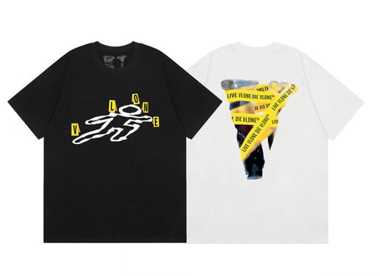 VLONE Caution Black Tee