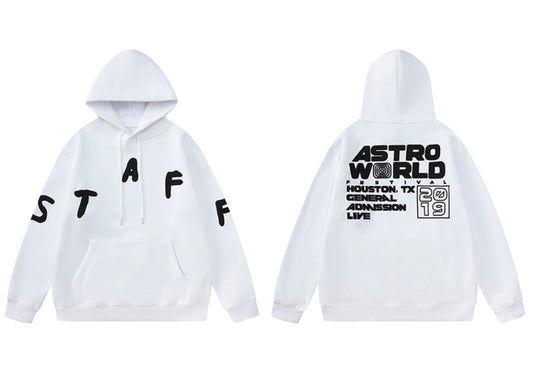 Travis Scott Astrofest 2019 Staff Embossed Hoodie White