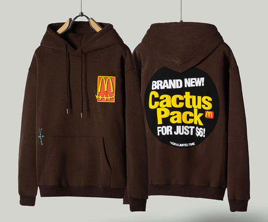 Travis Scott x McDonald's Cactus Pack Sticker Hoodie Brown